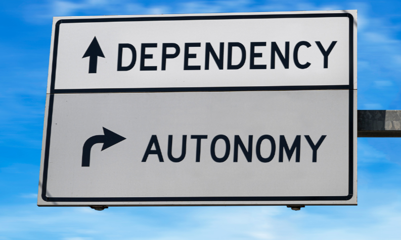 Autonomía o dependencia, aplicado al idioma