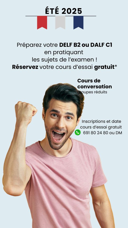 Préparez vote DELF B2 ou DALF C1 en pratiquant les sujets de l'examen! Réservez vote cours d'essai gratuit*